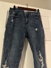 YMI Women's Skinny Ankle Stretch Distressed Denim Jeans Dark Blue, Size 13/31 — photo 3