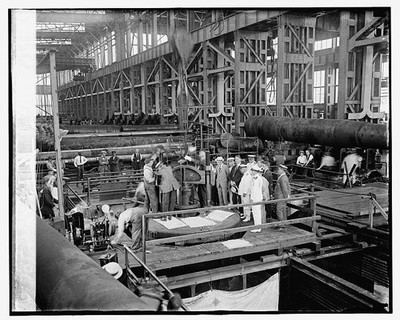 Photo:Navy Yard John Coolidge Sec Wilbur 1924 Shipbuilding Interior