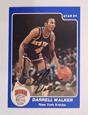 1983-84 Star Basketball DARRELL WALKER Rookie Auto Signed Card #70 Knicks Bulls. rookie card picture