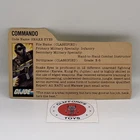 Vintage G.I. Joe Snake Eyes (V1) 1982 Action Figure File Card ONLY Hasbro ARAH