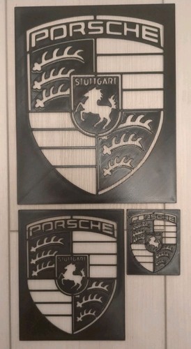 Porsche Logo Stencil Set - 3 Sizes - 3" 6" and 9" (Paint Or Carpet Stencils)