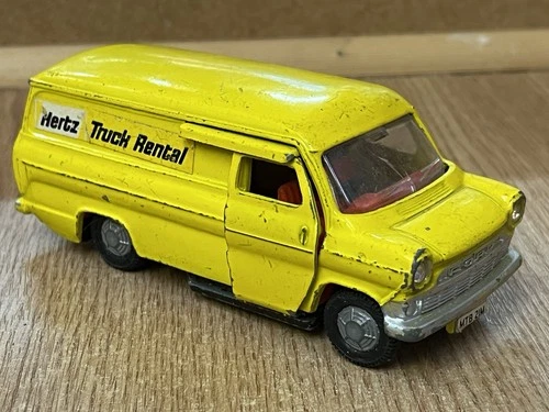 DINKY TOYS VINTAGE 1960 DIE CAST MODEL FORD TRANSIT VAN HERTZ TRUCK RENTAL