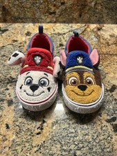 Paw Patrol Toddler Slip-On Shoes Chase Marshall Size 7 Toddler Blue/Red