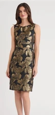 KASPER DRESS/NEW WITH TAG/RETAIL$129/SIZE 16/LENGTH 39'/ GOLD /BLack