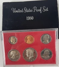 1980 US Mint Proof Set – Original Box Kennedy Half Dollar Coin Collection