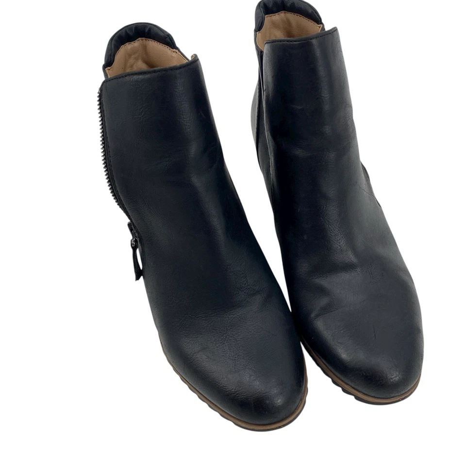 SOUL By Naturalizer Women's 8.5 Black Haley Side Zip Wedge Ankle Bootie Boots - Image 3 of 4