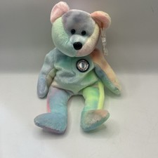Birthday Bear TY Original MINT Rainbow 1999 Rare Retired Errors Beanie Babies
