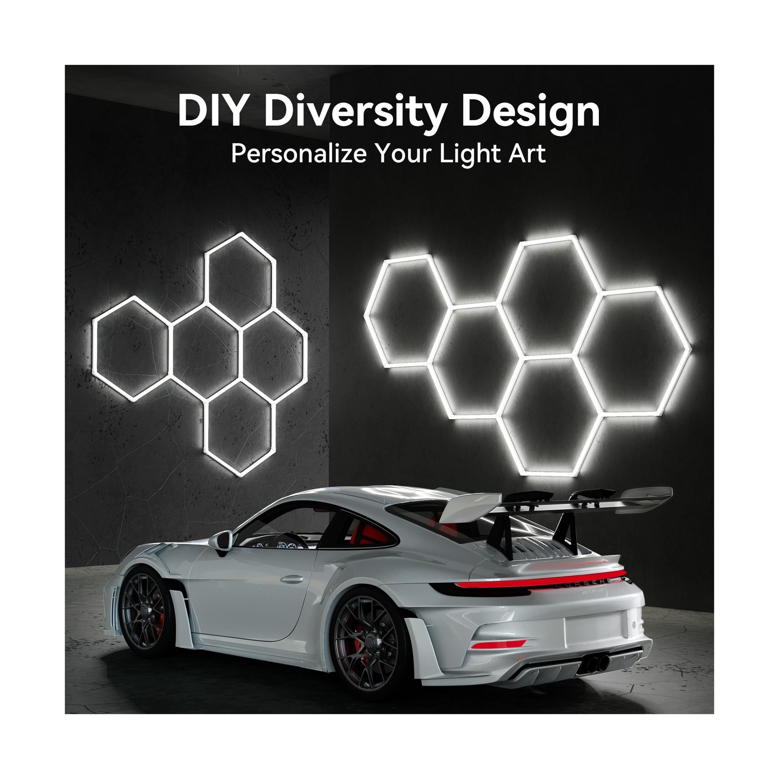 MODERN 11Grids Hexagon Garage Light: 48Pack 384W 47000LM High Brightness Hexa... thumbnail 3