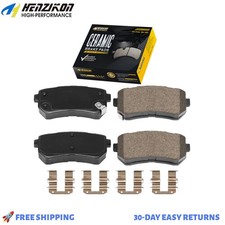 Rear Brake Pads w/Hardware for 2015 2016 - 2019 Hyundai Sonata 1.6L 2.0L 2.4L