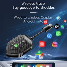 2in1 CarPlay Wireless Adapter Android Auto Receiver Wired to Wireless USB Dongle