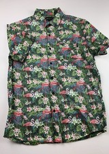 MOLOKAI SURF CO. Shirt Men's Large Floral Button Down Tropical Flamingo Print