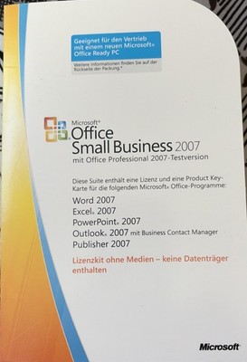MS OFFICE 2007 Small Business Word Excel Outlook PowerPoint | Dauerlizenz | DE
