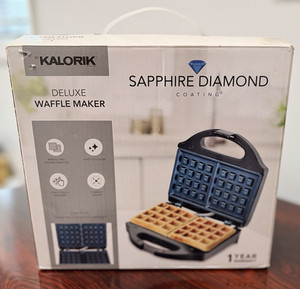 Kalorik Sapphire Diamond Deluxe Waffle Maker Non-Stick 750W Black/Blue