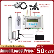LCD Single Axis Solar Tracker 12V Linear Actuator Anemometer Solar Track Kits AT