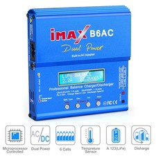 Imax B6 AC RC Charger 80W Digital LCD Dual AC/DC Power Supply 6A Balance Charger