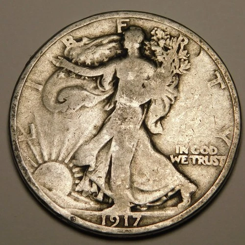 1917 P Walking Liberty Half Dollar 90% Silver G-VG   "As Pictured-Not Cleaned"