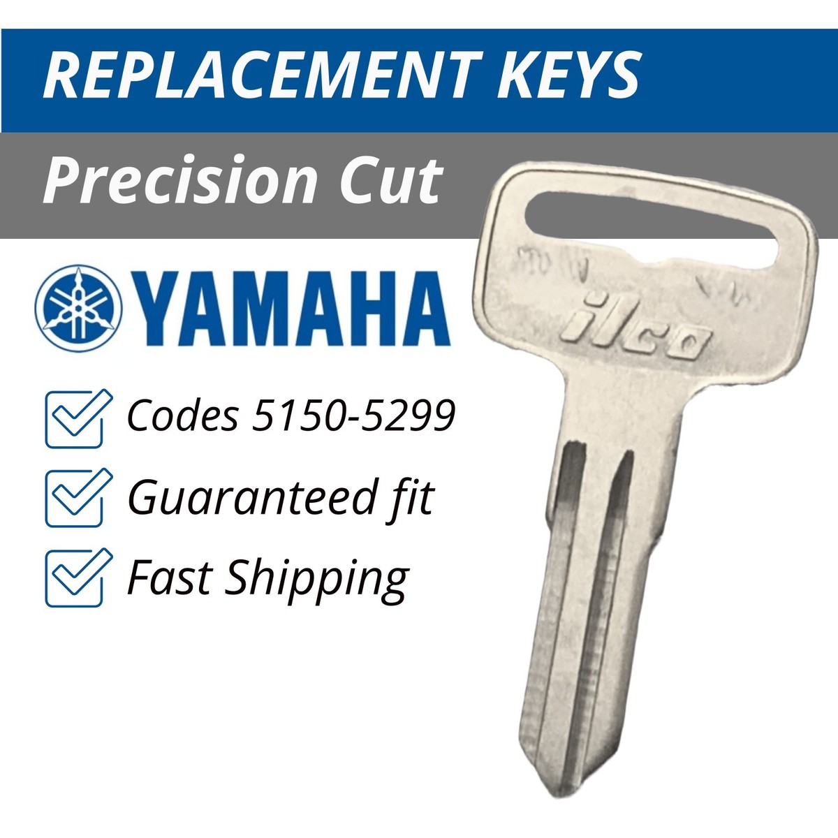Yamaha Rhino Viking YXZ Wolverine Keys Replacement Key Cut to Code