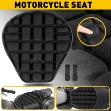 Black Lycra Comfort Gel Seat Cushion Cover Shock Pad Absorb Fits For Motorcycle