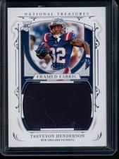 2025 Panini National Treasures TreVeyon Henderson Framed Fabric Rookie /49 Patri