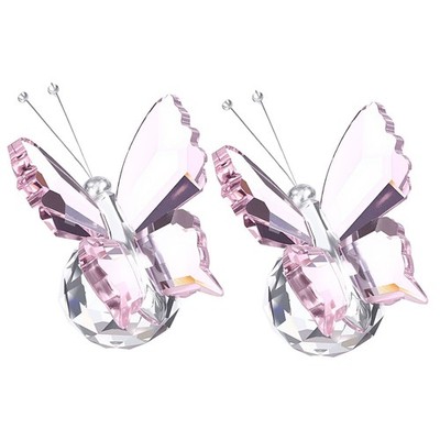 2 Stück 75 mm / 3 Zoll Kristallpapier Schmetterling, rosa