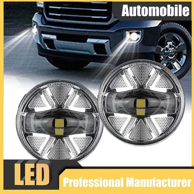 For 07-13 GMC Sierra 1500 2500 HD 3500 HD LED Fog Lights Bumper Lamps Clear L+R