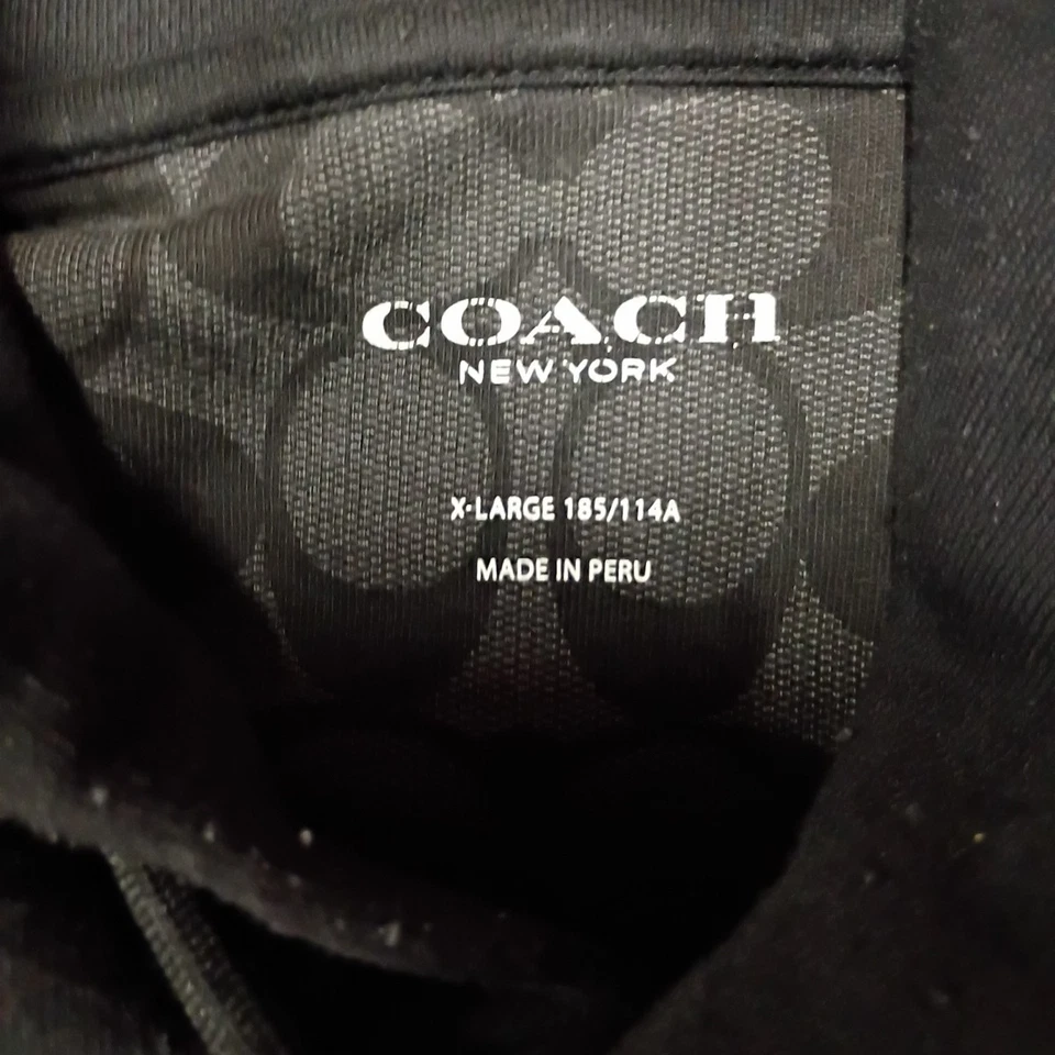👾Coach Signature Hoodie Black Gray  Pullover Black Logo Men's Size Extra Large - Image 4 of 4