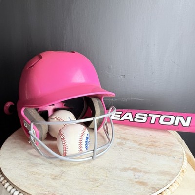 Easton Alpha Fast pitch Helmet & Easton Bat Pink Sapph. Girls SZ 6 3/8 To 7 1/8
