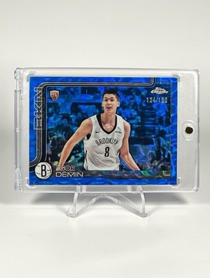 2025-26 Topps Chrome Basketball #258 Egor Demin Rookie Blue Wave /150