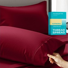 100 Egyptian Cotton King Size Pillow Cases Set of 2 - Luxury 800 Series Euph...