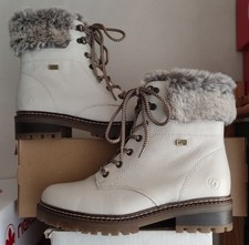 Remonte Damen Stiefeletten Leder weiß Schnü...