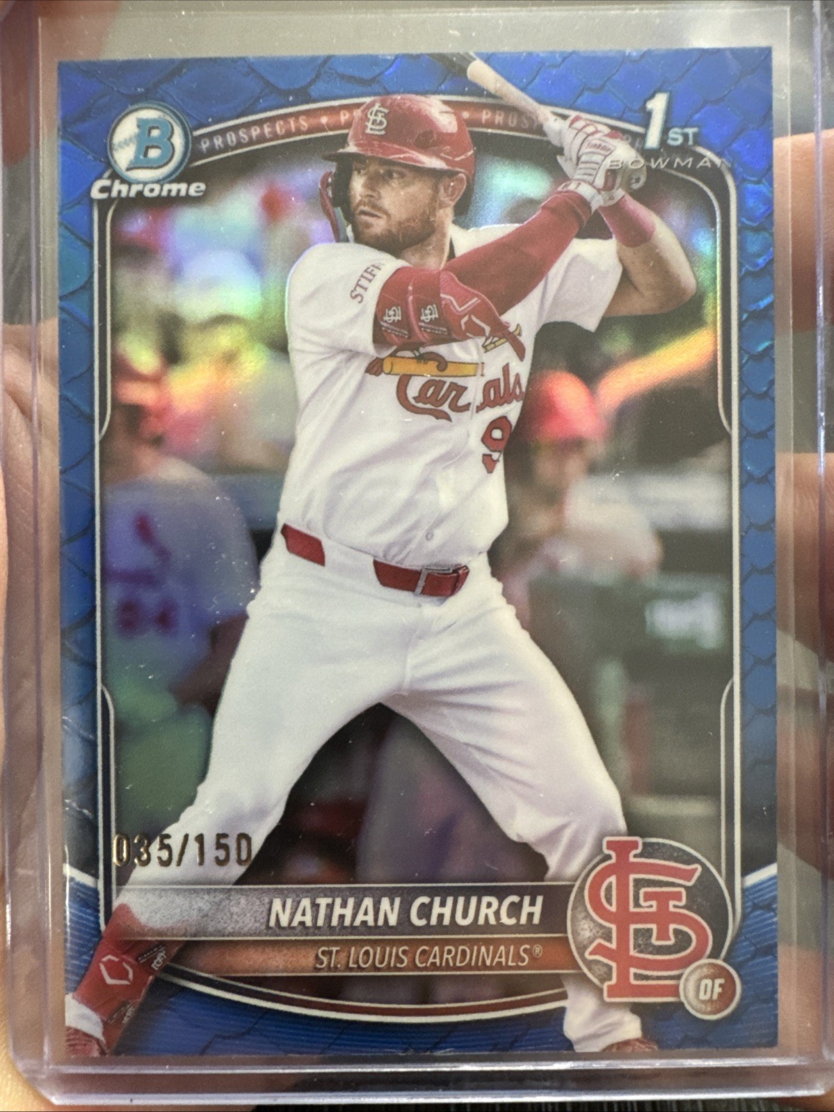 2025 Bowman Chrome Nathan Church #BCP-192 1st Bowman Blue Reptilian /150