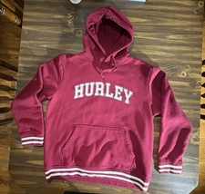 Mens Hoodie Medium Hurley Pull Over Maroon Old School Skater Retro Y2K Outdoors