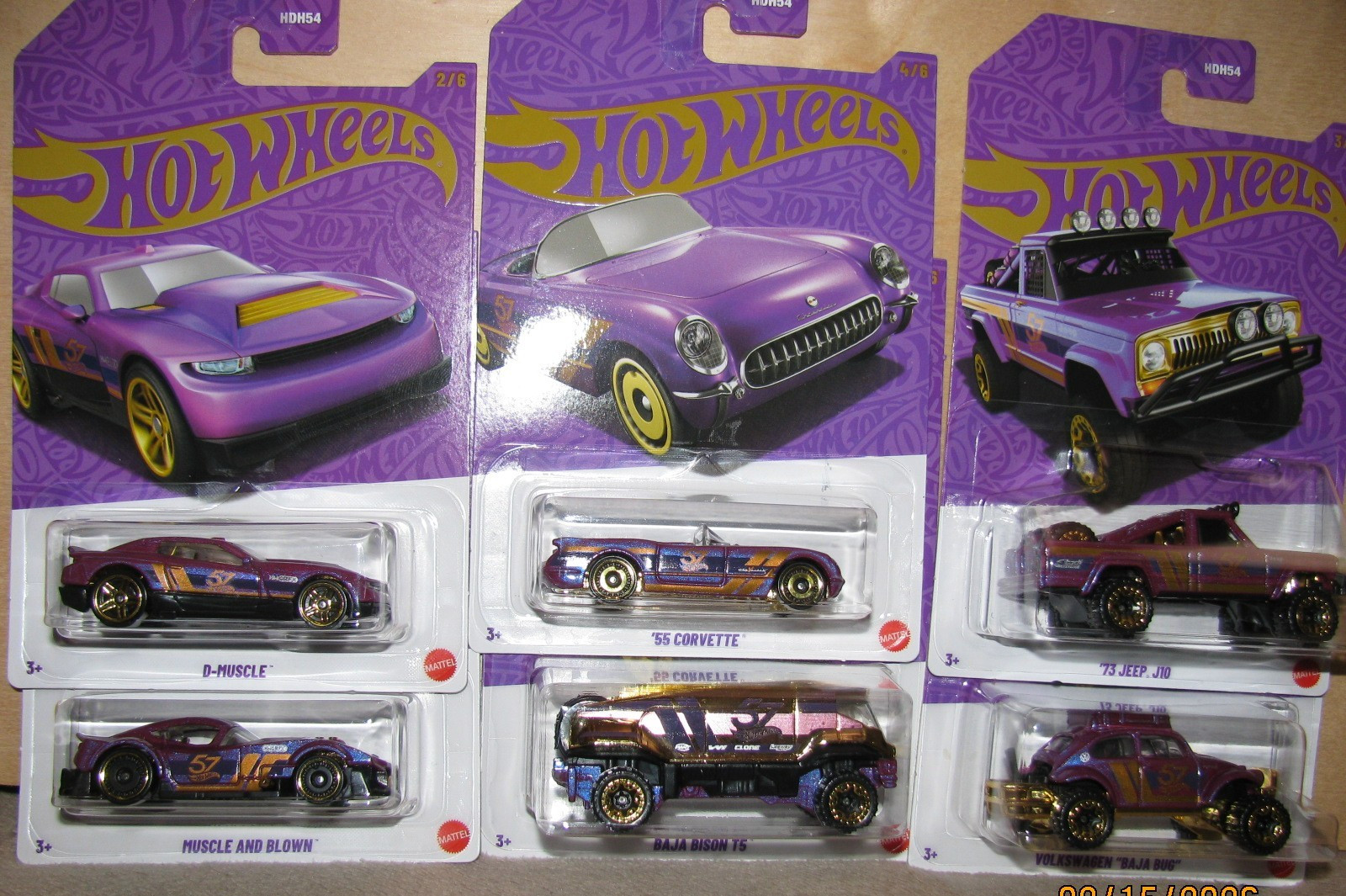 2024 Hot Wheel 57th Anniversary PEARL & CHROME Complete Set Baja Bison T5 CHASE