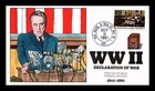 US COVER WWII DECLARATION OF WAR 50TH ANNIVERSARY FDC COLLINS HAND PAINTED