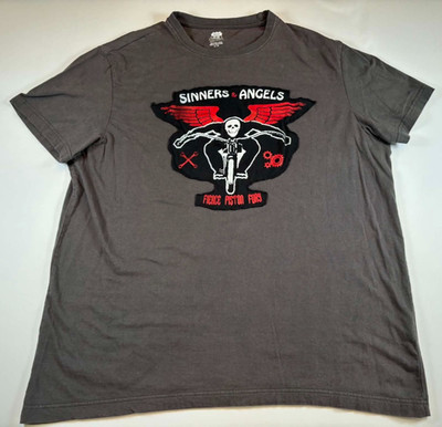 Sinners & Angels T-Shirt Mens Size XL Route 66 Original Clothing Company Grey