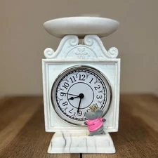 Bath & Body Works White CLOCK & MOUSE Pedestal 3-Wick Candle Holder