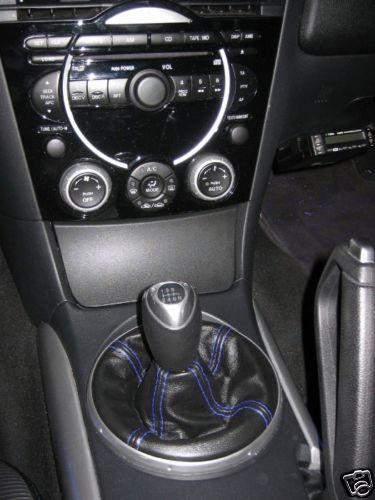 FITS MAZDA RX-8 SHIFT BOOT LEATHER BLUE STITCH 2003- 2009 | eBay