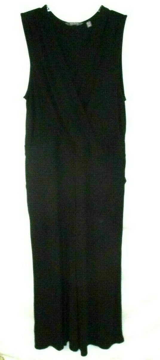 New Lisa Rinna Collection Romper Jumpsuit Black Large Maxi A309109