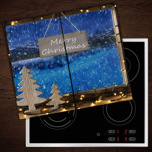 Herdabdeckplatten aus Glas Spritzschutz Frohe Weihnachten - 2x30x52 cm - Bild 1 von 5