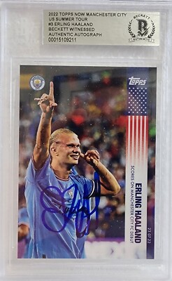 2022 Erling Haaland Signed Topps Now #3 Manchester City Auto