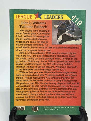 1991 Fleer Football Trading Pick Your Cards - Picture 205 of 205