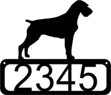 GWP German Wirehaired Pointer Dog House Address Sign - Made in USA