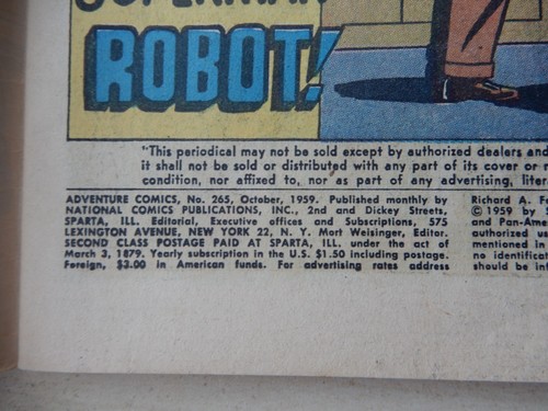 Cómic de cómics de aventura de DC Comics - No. 265 - octubre 1959 - Imagen 3 de 7