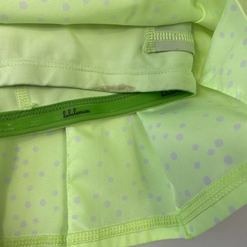 Lululemon Women's Pace Setter Skirt Neon Polka Dot Ruffle Tennis Skort Sz 6 Tall - Picture 5 of 10