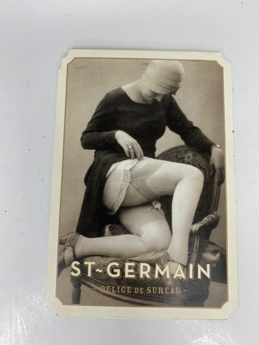 2014 St Germain Carte Postale Getränk Rezept Frau auf Stuhl Postkarte  - Bild 1 von 3