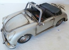 39.) Porsche 356 * Cabrio * Blaszany samochód * Długość 31 cm * Srebrny * NOWY *  