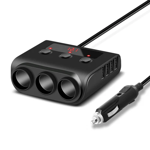 12V/24V KFZ Adapter Steckdose 3 Fach Auto Zigarettenanzünder Verteiler mit 4 USB - Bild 10 von 13