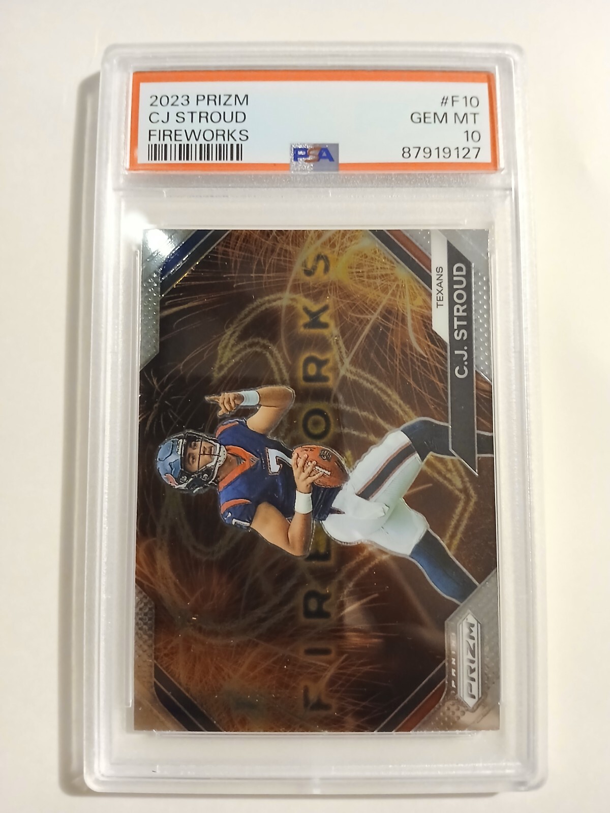 2023 Panini Prizm - Fireworks Silver Prizm #F-10 C.J. Stroud (RC) PSA10 🔥