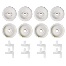 8 Pack Exact Replacement Dishwasher Dishrack Rollers and Studs - Lower Rack W...