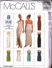 8711 Vintage McCalls SEWING Pattern Misses UNCUT Semi Fitted Evening Gown Dress